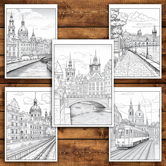 Carte de colorat pentru relaxare si antistres, 45 de ilustratii, Praga, 96 pagini [6]