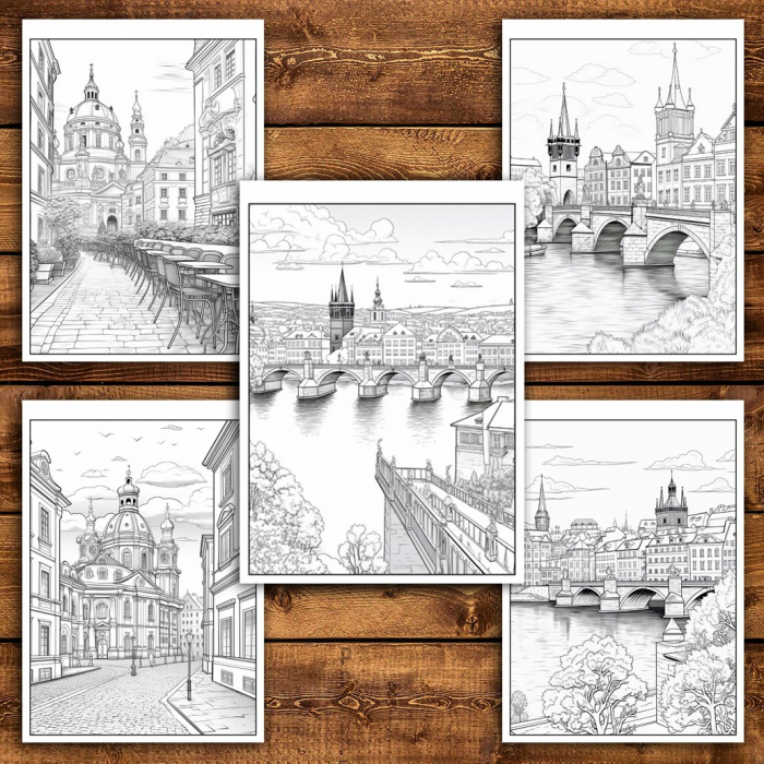 Carte de colorat pentru relaxare si antistres, 45 de ilustratii, Praga, 96 pagini [5]