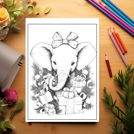 Carte de colorat pentru relaxare si antistres, 50 de ilustratii, Animalute Festive, 106 pagini [3]