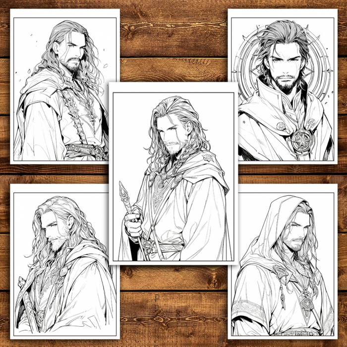 Carte de colorat pentru relaxare si antistres, 50 de ilustratii, Anime Sorcerer, 106 pagini [4]