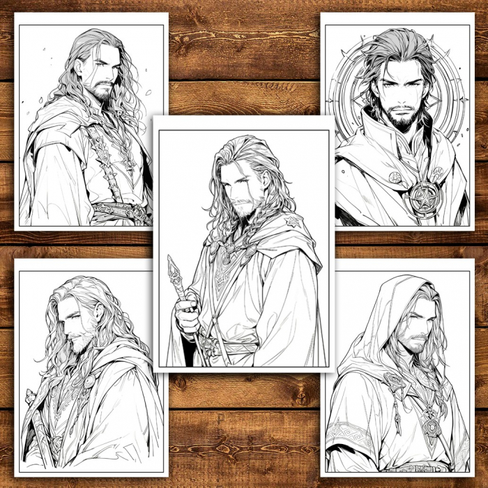 Carte de colorat pentru relaxare si antistres, 50 de ilustratii, Anime Sorcerer, 106 pagini [4]