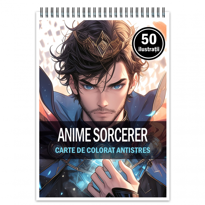 Carte de colorat pentru relaxare si antistres, 50 de ilustratii, Anime Sorcerer, 106 pagini [1]