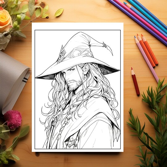 Carte de colorat pentru relaxare si antistres, 50 de ilustratii, Anime Sorcerer, 106 pagini [3]
