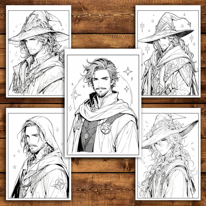 Carte de colorat pentru relaxare si antistres, 50 de ilustratii, Anime Sorcerer, 106 pagini [5]