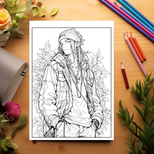Carte de colorat pentru relaxare si antistres, 50 de ilustratii, Anime Stoners, 106 pagini [3]