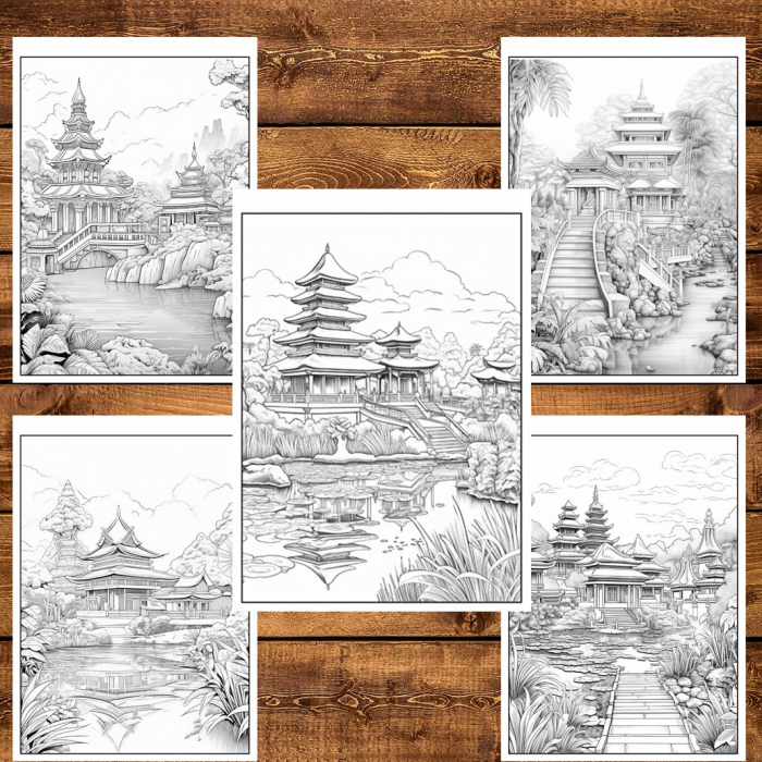 Carte de colorat pentru relaxare si antistres, 50 de ilustratii, Bali, 106 pagini [4]