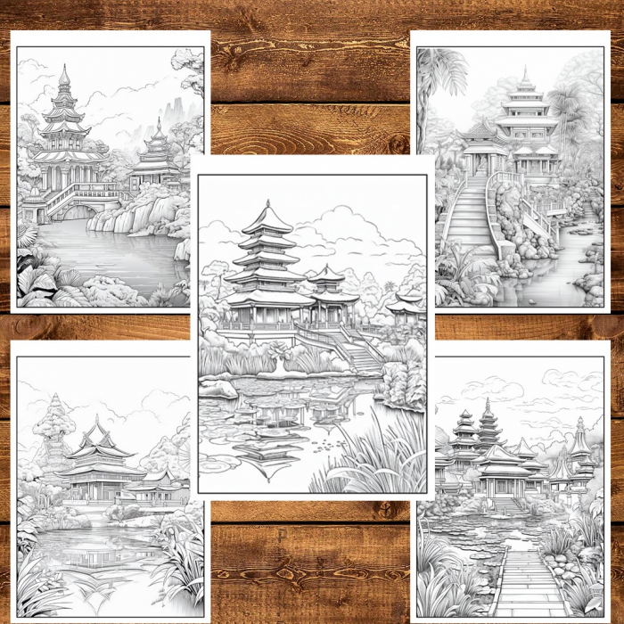 Carte de colorat pentru relaxare si antistres, 50 de ilustratii, Bali, 106 pagini [4]