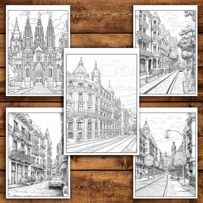 Carte de colorat pentru relaxare si antistres, 50 de ilustratii, Barcelona, 106 pagini [4]