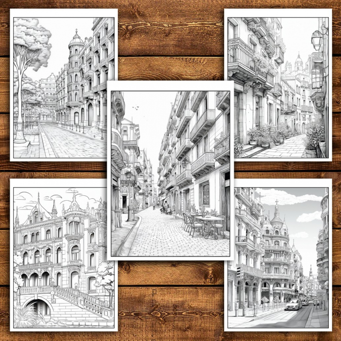 Carte de colorat pentru relaxare si antistres, 50 de ilustratii, Barcelona, 106 pagini [5]