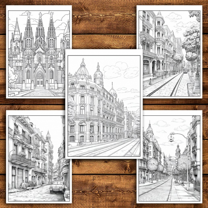 Carte de colorat pentru relaxare si antistres, 50 de ilustratii, Barcelona, 106 pagini [4]