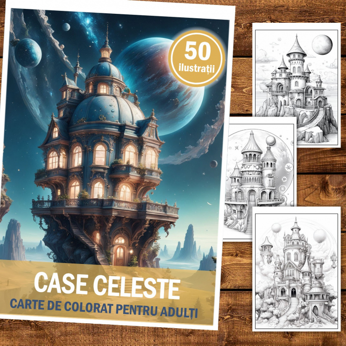 Carte de colorat pentru relaxare si antistres, 50 de ilustratii, Case Celeste, 106 pagini [2]