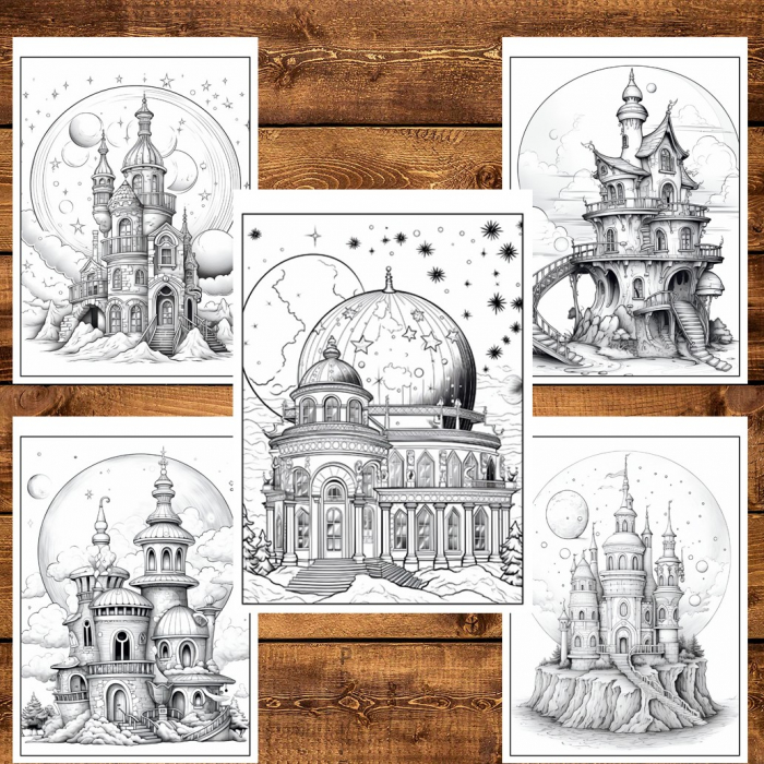 Carte de colorat pentru relaxare si antistres, 50 de ilustratii, Case Celeste, 106 pagini [4]
