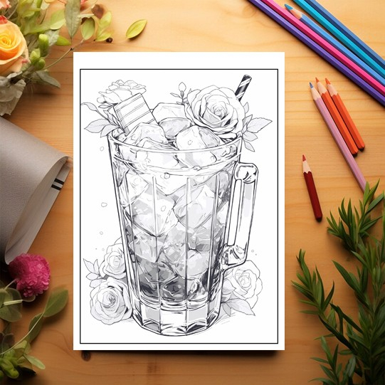 Carte de colorat pentru relaxare si antistres, 50 de ilustratii, Cocktail Glasses 106 pagini [3]