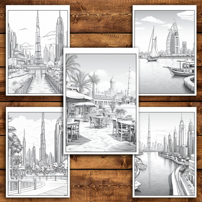 Carte de colorat pentru relaxare si antistres, 50 de ilustratii, Dubai, 106 pagini [4]