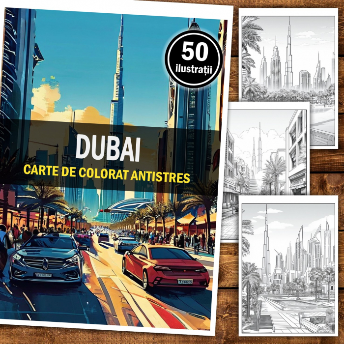 Carte de colorat pentru relaxare si antistres, 50 de ilustratii, Dubai, 106 pagini [2]