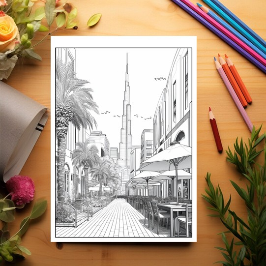 Carte de colorat pentru relaxare si antistres, 50 de ilustratii, Dubai, 106 pagini [3]