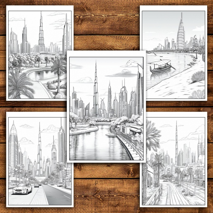 Carte de colorat pentru relaxare si antistres, 50 de ilustratii, Dubai, 106 pagini [6]