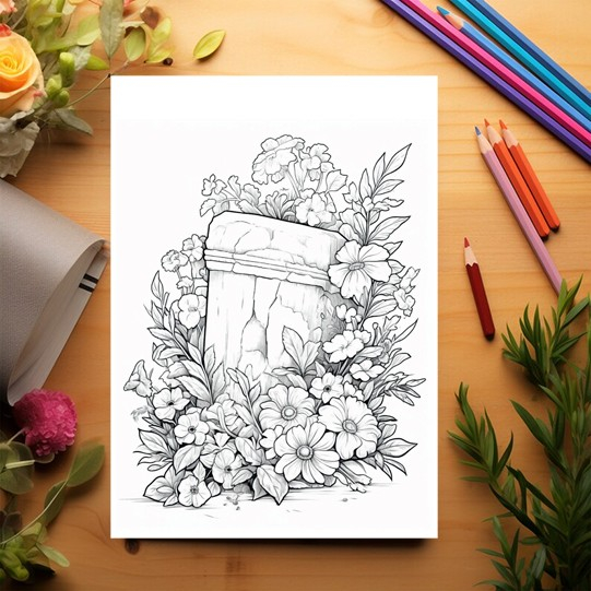 Carte de colorat pentru relaxare si antistres, 50 de ilustratii, Flowers of time, 106 pagini [3]