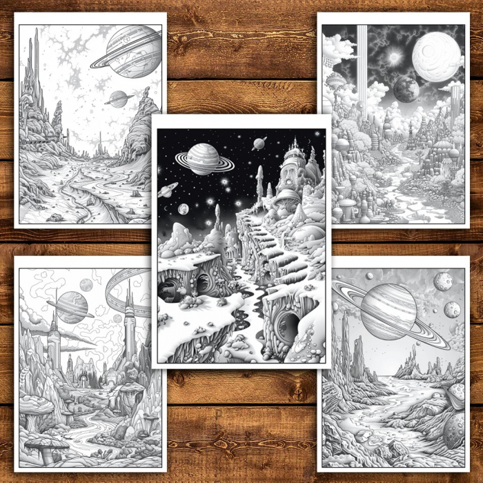 Carte de colorat pentru relaxare si antistres, 50 de ilustratii, Galaxie Cosmica, 106 pagini [4]
