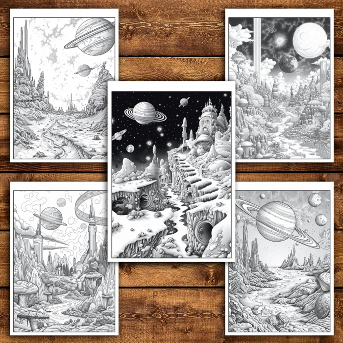 Carte de colorat pentru relaxare si antistres, 50 de ilustratii, Galaxie Cosmica, 106 pagini [4]