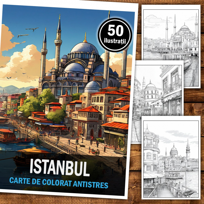 Carte de colorat pentru relaxare si antistres, 50 de ilustratii, Istanbul, 106 pagini [2]