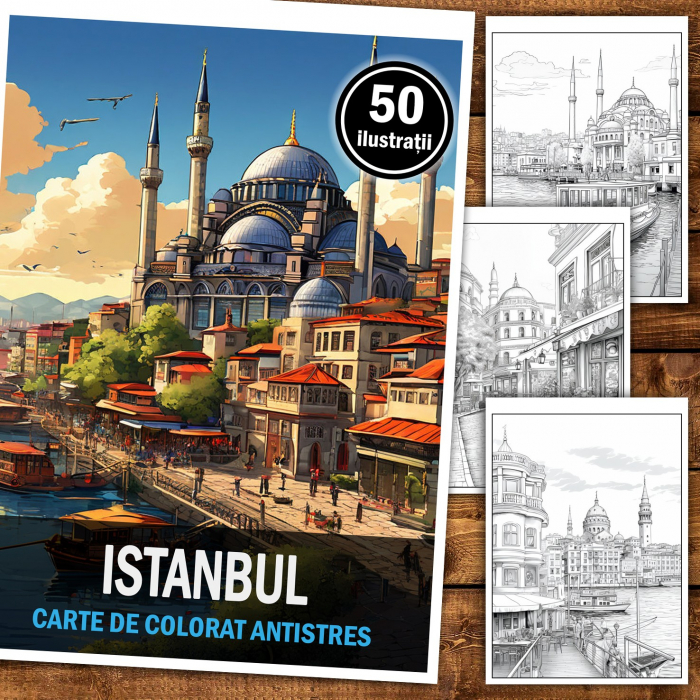 Carte de colorat pentru relaxare si antistres, 50 de ilustratii, Istanbul, 106 pagini [2]