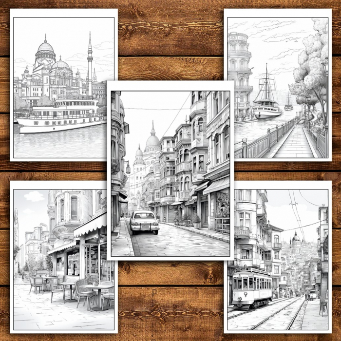 Carte de colorat pentru relaxare si antistres, 50 de ilustratii, Istanbul, 106 pagini [4]