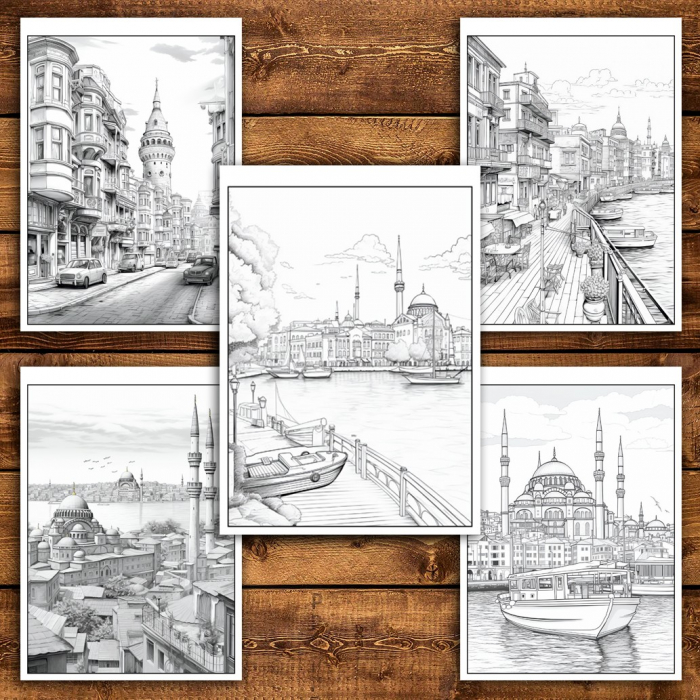 Carte de colorat pentru relaxare si antistres, 50 de ilustratii, Istanbul, 106 pagini [5]