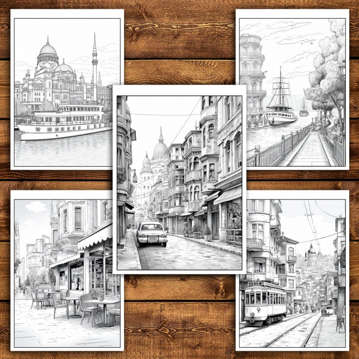 Carte de colorat pentru relaxare si antistres, 50 de ilustratii, Istanbul, 106 pagini [4]