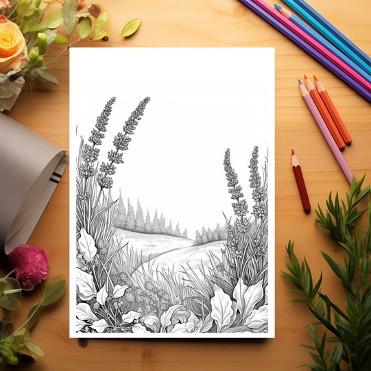 Carte de colorat pentru relaxare si antistres, 50 de ilustratii, Lavanda, 106 pagini [3]