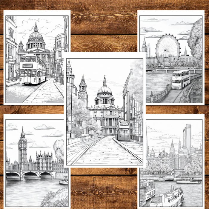 Carte de colorat pentru relaxare si antistres, 50 de ilustratii, Londra, 106 pagini [3]