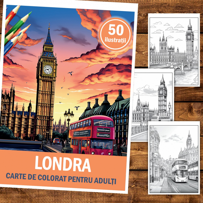 Carte de colorat pentru relaxare si antistres, 50 de ilustratii, Londra, 106 pagini [2]