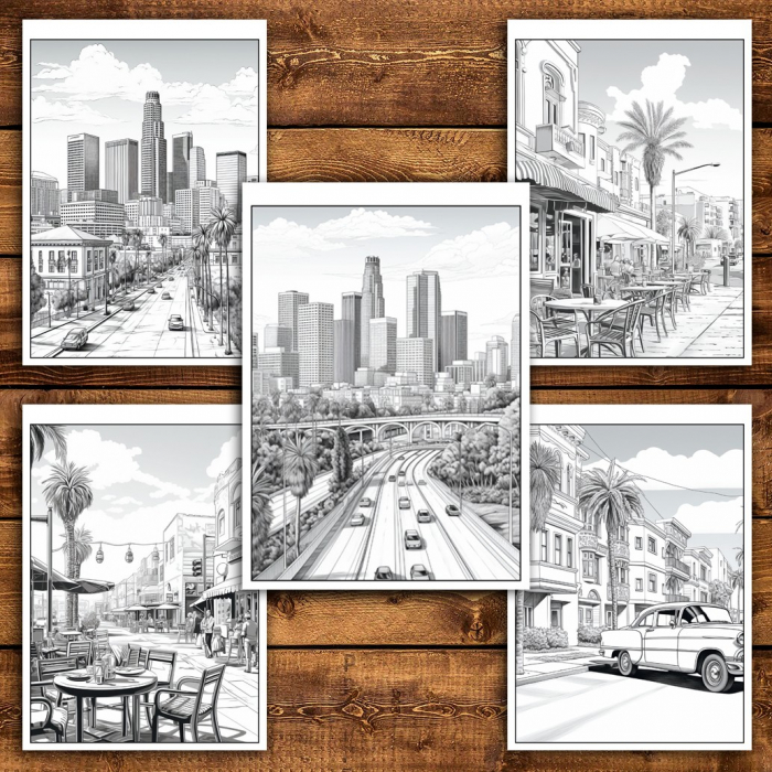 Carte de colorat pentru relaxare si antistres, 50 de ilustratii, Los Angeles, 106 pagini [5]