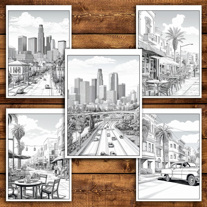 Carte de colorat pentru relaxare si antistres, 50 de ilustratii, Los Angeles, 106 pagini [5]