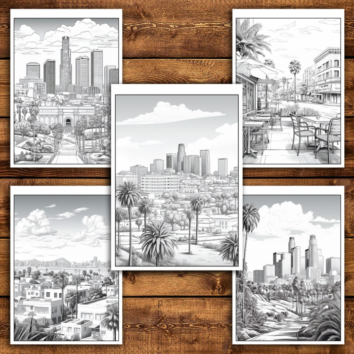 Carte de colorat pentru relaxare si antistres, 50 de ilustratii, Los Angeles, 106 pagini [6]