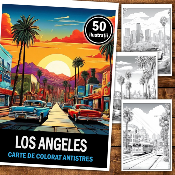 Carte de colorat pentru relaxare si antistres, 50 de ilustratii, Los Angeles, 106 pagini [2]