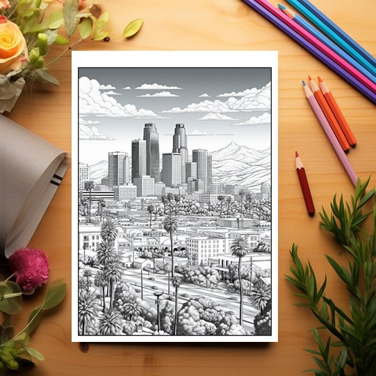 Carte de colorat pentru relaxare si antistres, 50 de ilustratii, Los Angeles, 106 pagini [3]