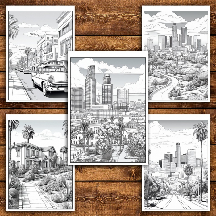 Carte de colorat pentru relaxare si antistres, 50 de ilustratii, Los Angeles, 106 pagini [4]