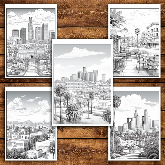Carte de colorat pentru relaxare si antistres, 50 de ilustratii, Los Angeles, 106 pagini [6]