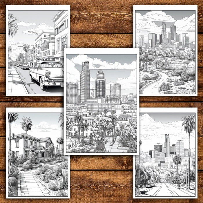 Carte de colorat pentru relaxare si antistres, 50 de ilustratii, Los Angeles, 106 pagini [4]