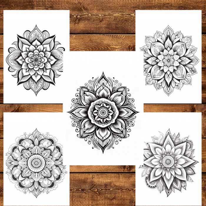 Carte de colorat pentru relaxare si antistres, 50 de ilustratii, Mandala - Volumul II, 106 pagini [3]