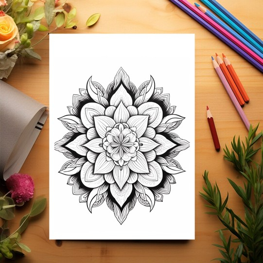 Carte de colorat pentru relaxare si antistres, 50 de ilustratii, Mandala - Volumul II, 106 pagini [2]