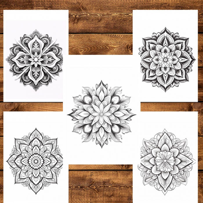 Carte de colorat pentru relaxare si antistres, 50 de ilustratii, Mandala - Volumul II, 106 pagini [4]