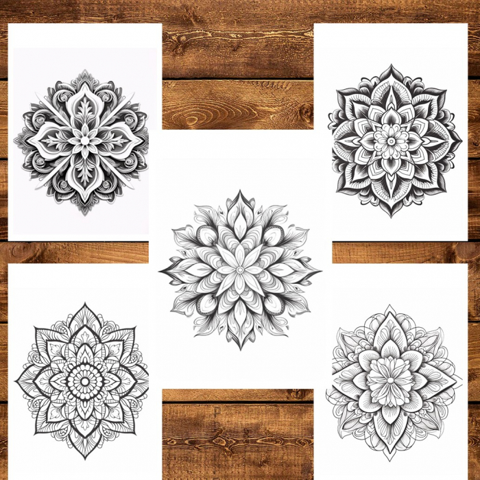 Carte de colorat pentru relaxare si antistres, 50 de ilustratii, Mandala - Volumul II, 106 pagini [4]