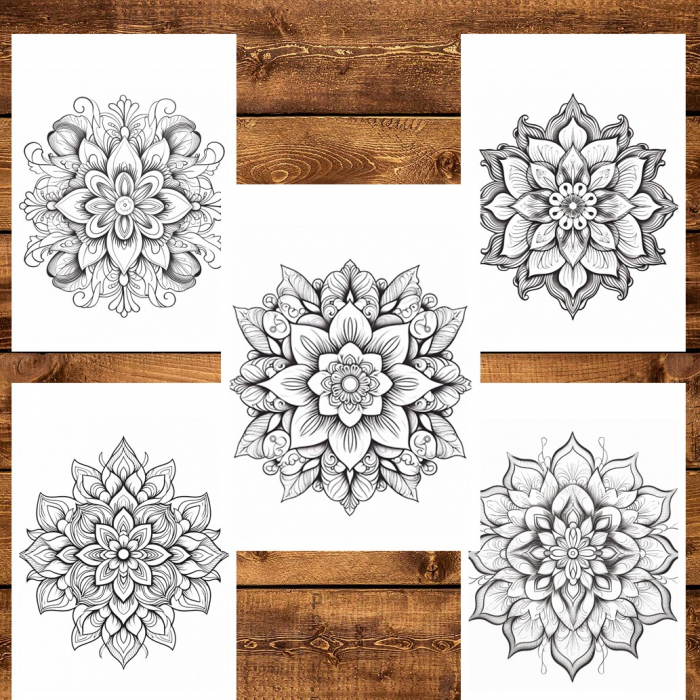 Carte de colorat pentru relaxare si antistres, 50 de ilustratii, Mandala - Volumul II, 106 pagini [5]