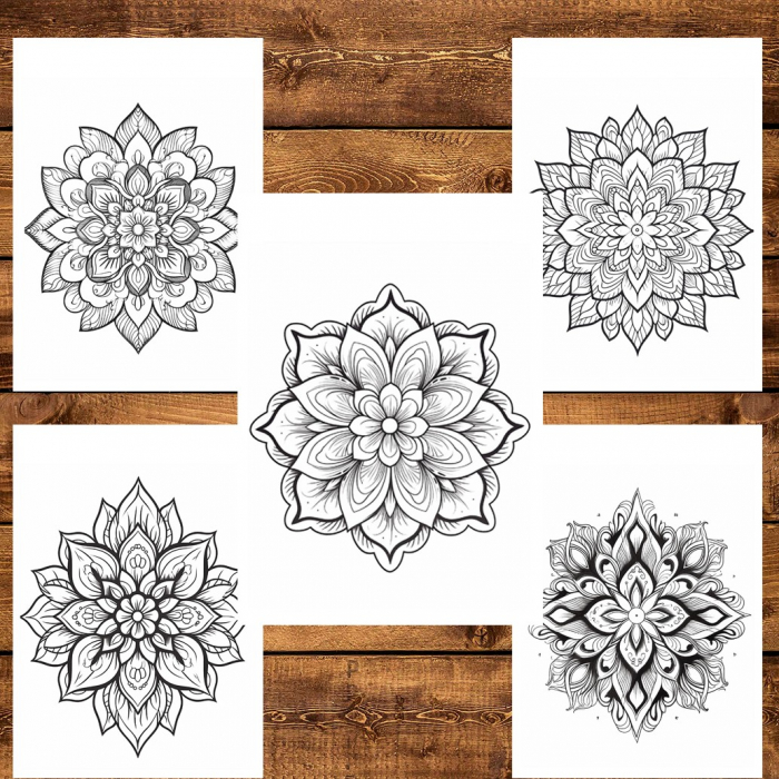 Carte de colorat pentru relaxare si antistres, 50 de ilustratii, Mandala - Volumul III, 106 pagini [4]