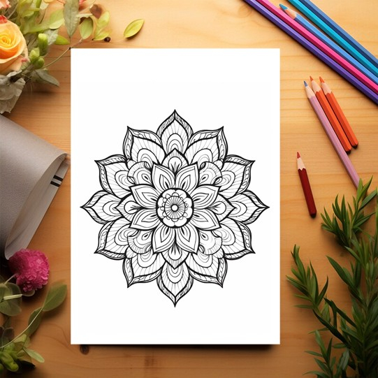 Carte de colorat pentru relaxare si antistres, 50 de ilustratii, Mandala - Volumul III, 106 pagini [2]
