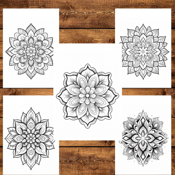 Carte de colorat pentru relaxare si antistres, 50 de ilustratii, Mandala - Volumul III, 106 pagini [4]