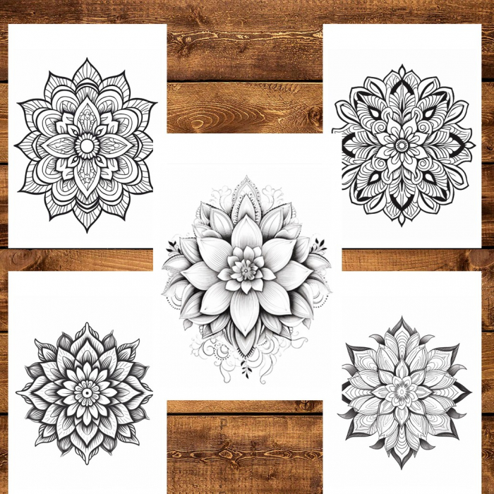 Carte de colorat pentru relaxare si antistres, 50 de ilustratii, Mandala - Volumul III, 106 pagini [5]