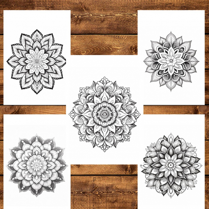 Carte de colorat pentru relaxare si antistres, 50 de ilustratii, Mandala - Volumul III, 106 pagini [6]